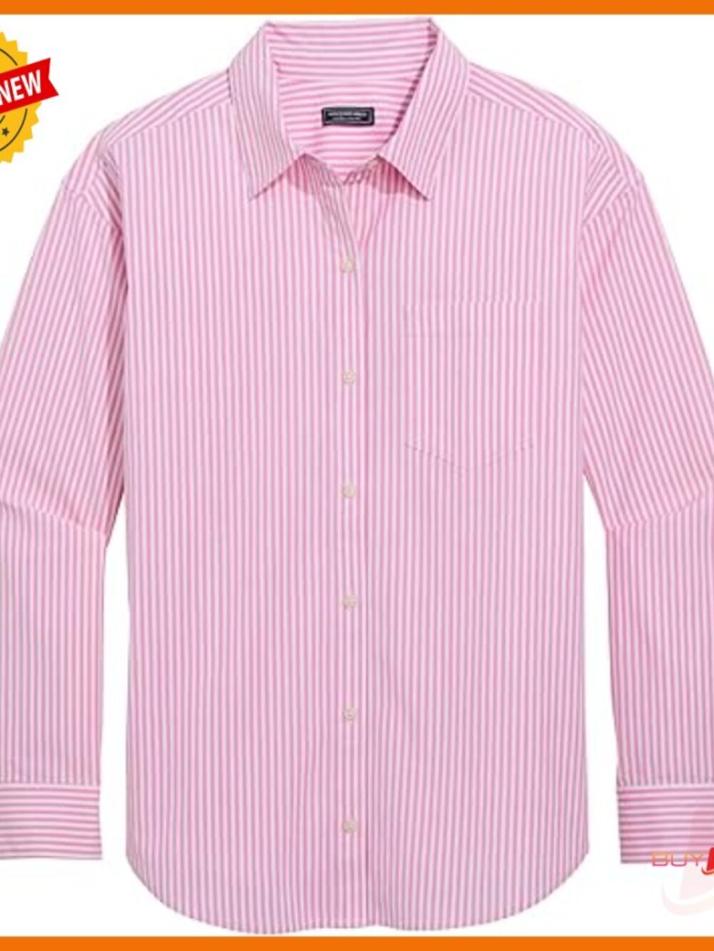 Relaxed Fit Poplin Button Down Shirt with Chest Pocket
